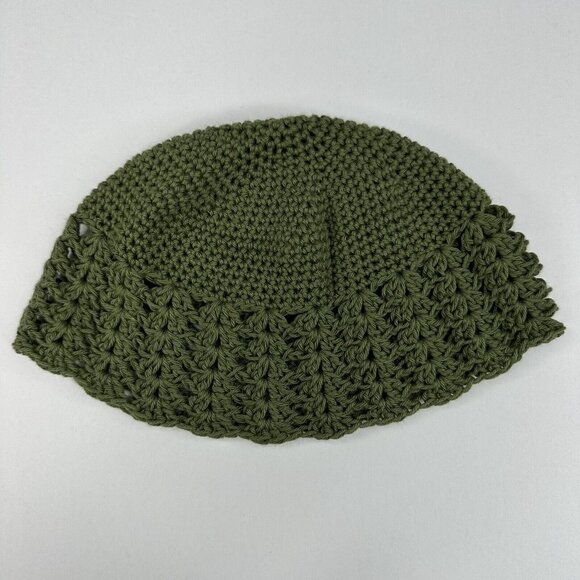 Handmade New Matilda Hobbii Rainbow 8/4 Indian Cotton Olive Knit Beanie - S/M - Picture 6 of 9